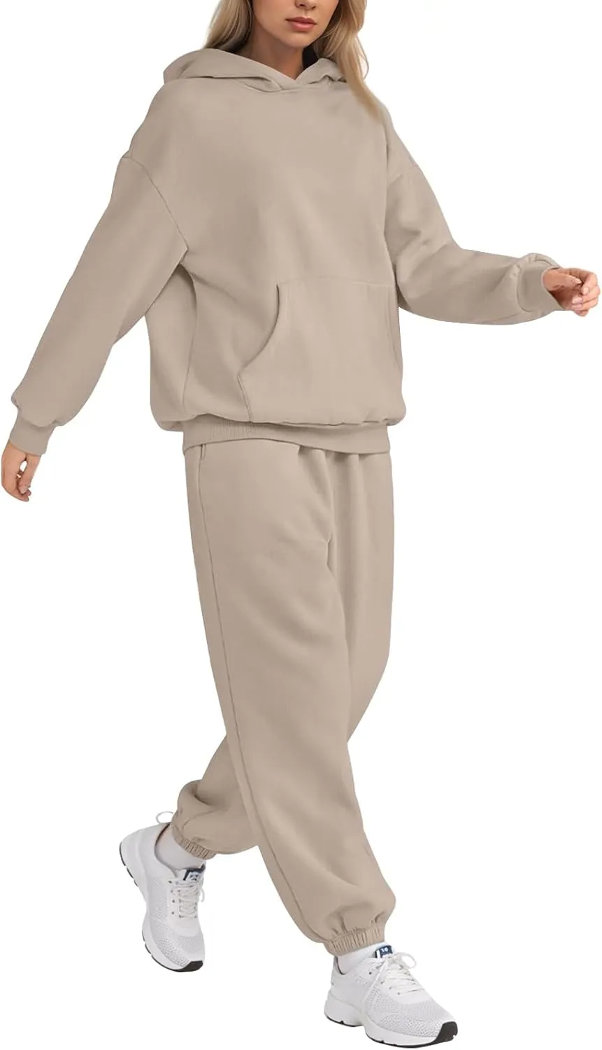 2 Piece Set Oversized With Pockets Hoodie Loose Fit Trendy Sweatsuit Baggy Fashion Sweatsuit Casual Y2k Set