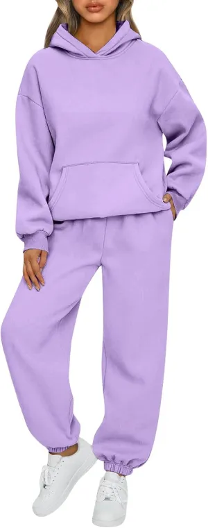 2 Piece Set Oversized With Pockets Hoodie Y2k Sweatsuit: Fashion Sweatsuit Casual Trendy Loose Fit Baggy Set