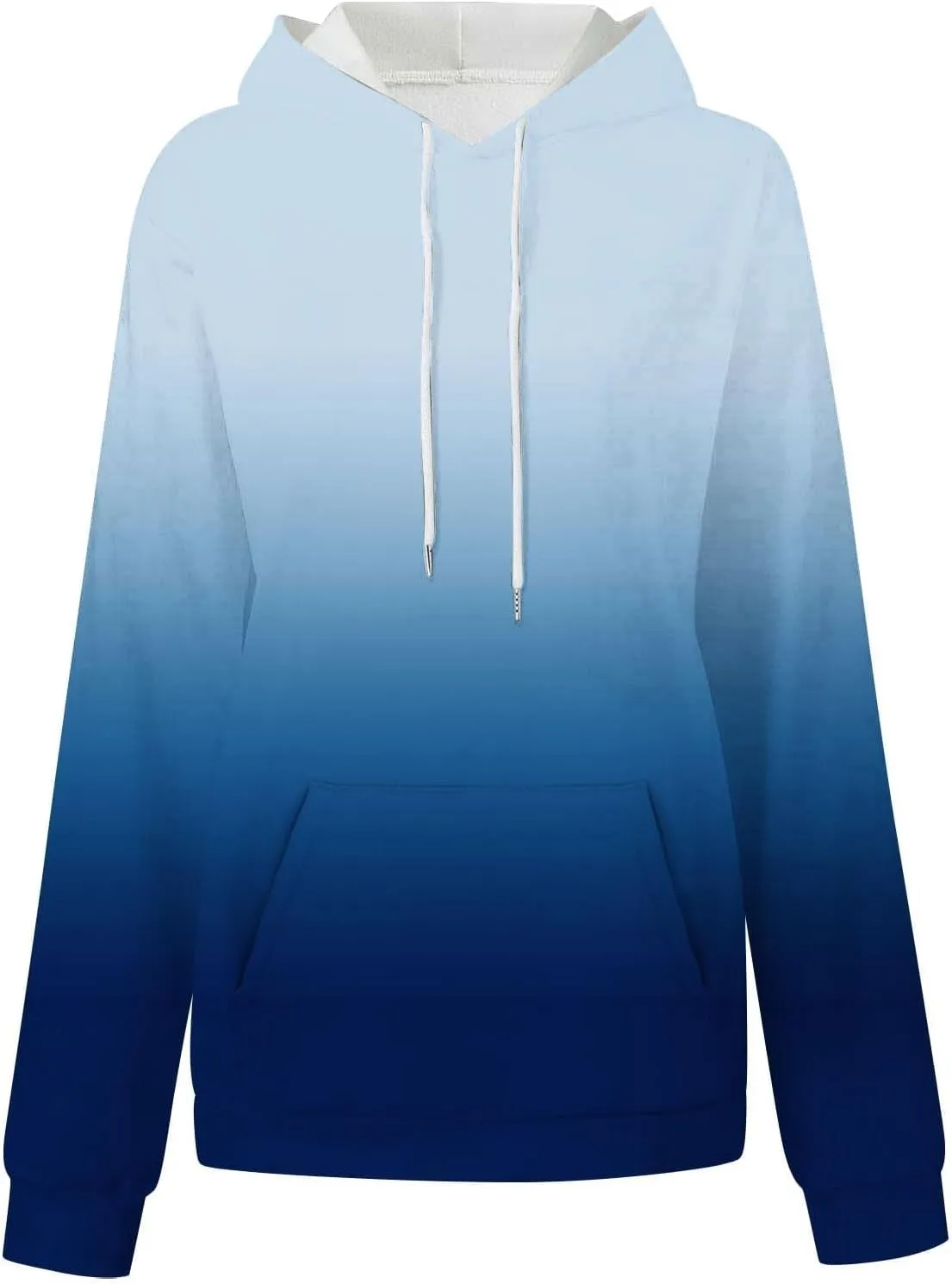 2024 Hoodies for Women Y2K Gradient Print Oversized Sweatshirt Casual Drawstring Hooded Pullover with Pocket