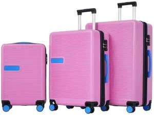 3 Piece Luggage Set Hardside Spinner Suitcase with TSA Lock 20" 24' 28" Available Luggage Bags for Travel Collapsible Luggage with Wheels