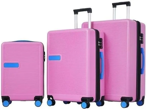 3 Piece Luggage Set Hardside Spinner Suitcase with TSA Lock 20" 24' 28" Available Luggage Bags for Travel Collapsible Luggage with Wheels