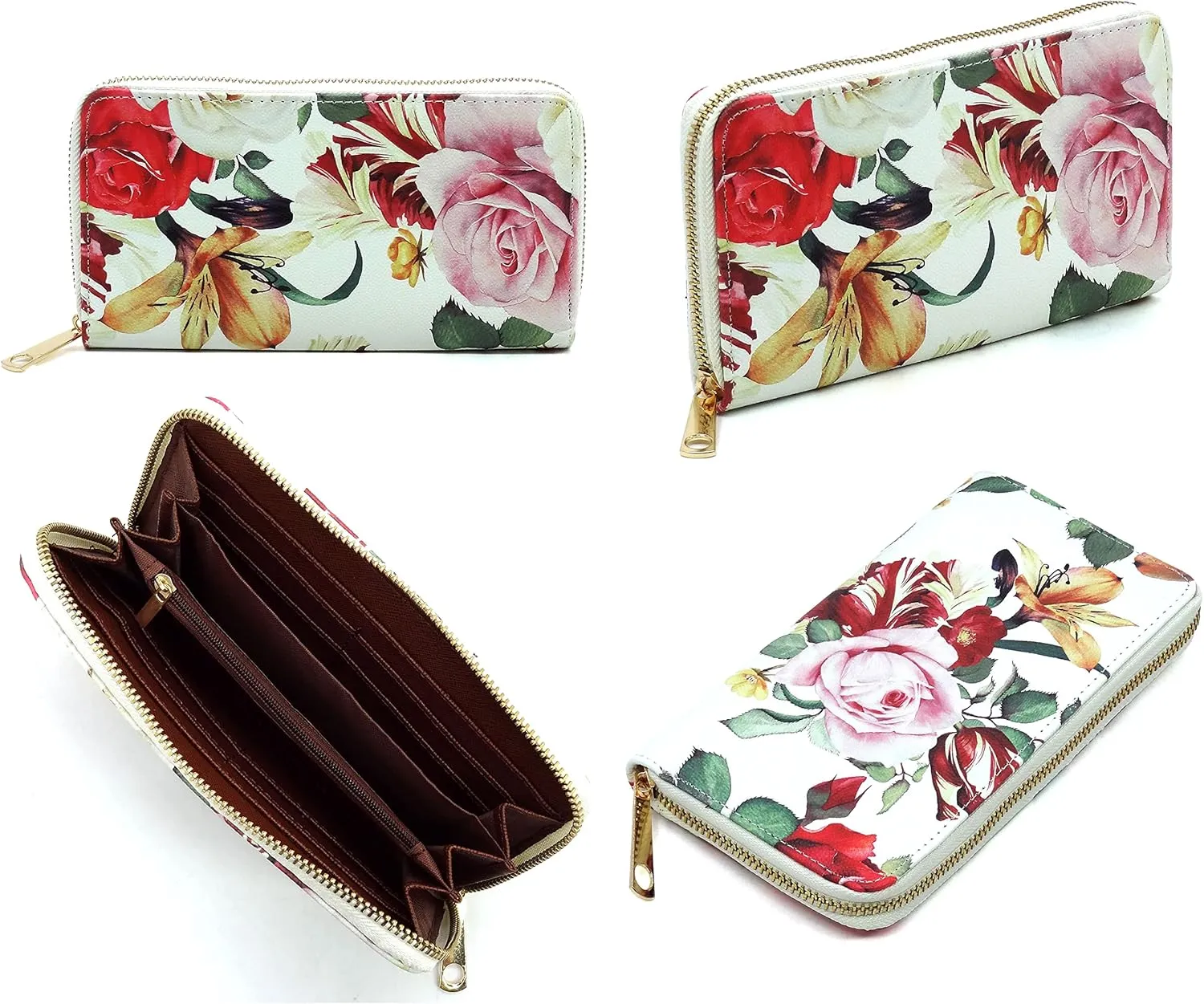 3D Flower Women Handbag and Matching Wallet Set Floral Printed Top Handle Purse 2PCS Set