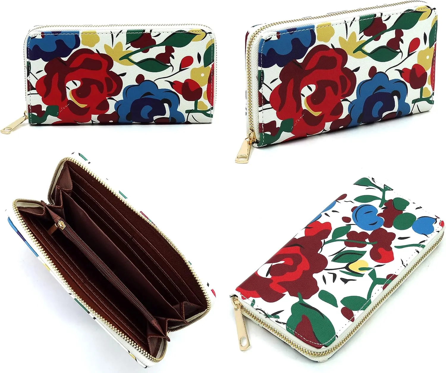 3D Flower Women Handbag and Matching Wallet Set Floral Printed Top Handle Purse 2PCS Set