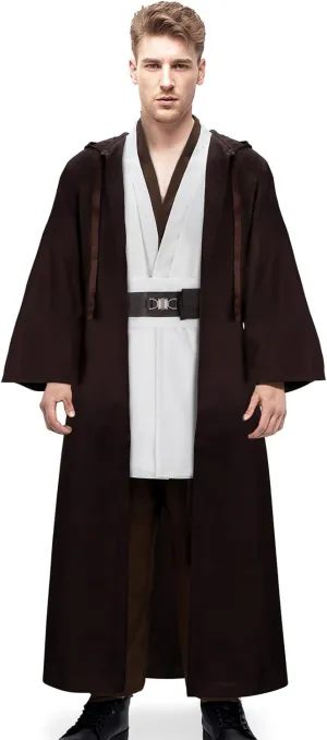 Adult Tunic Costume Cloak for Jedi Outfit Men Knight Hooded Robe Cape Pants Full Set Suit Halloween Cosplay Uniform