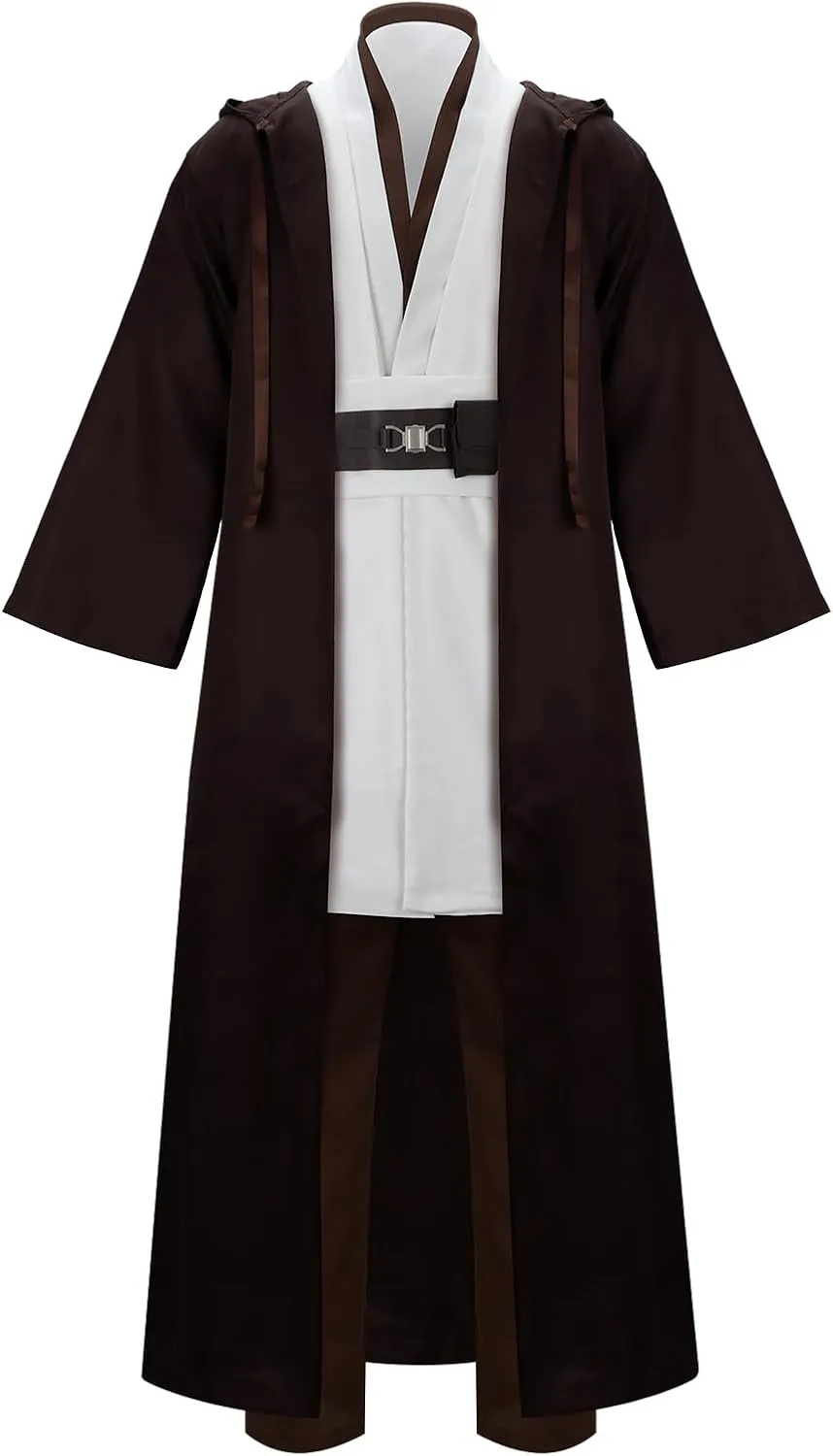 Adult Tunic Costume Cloak for Jedi Outfit Men Knight Hooded Robe Cape Pants Full Set Suit Halloween Cosplay Uniform