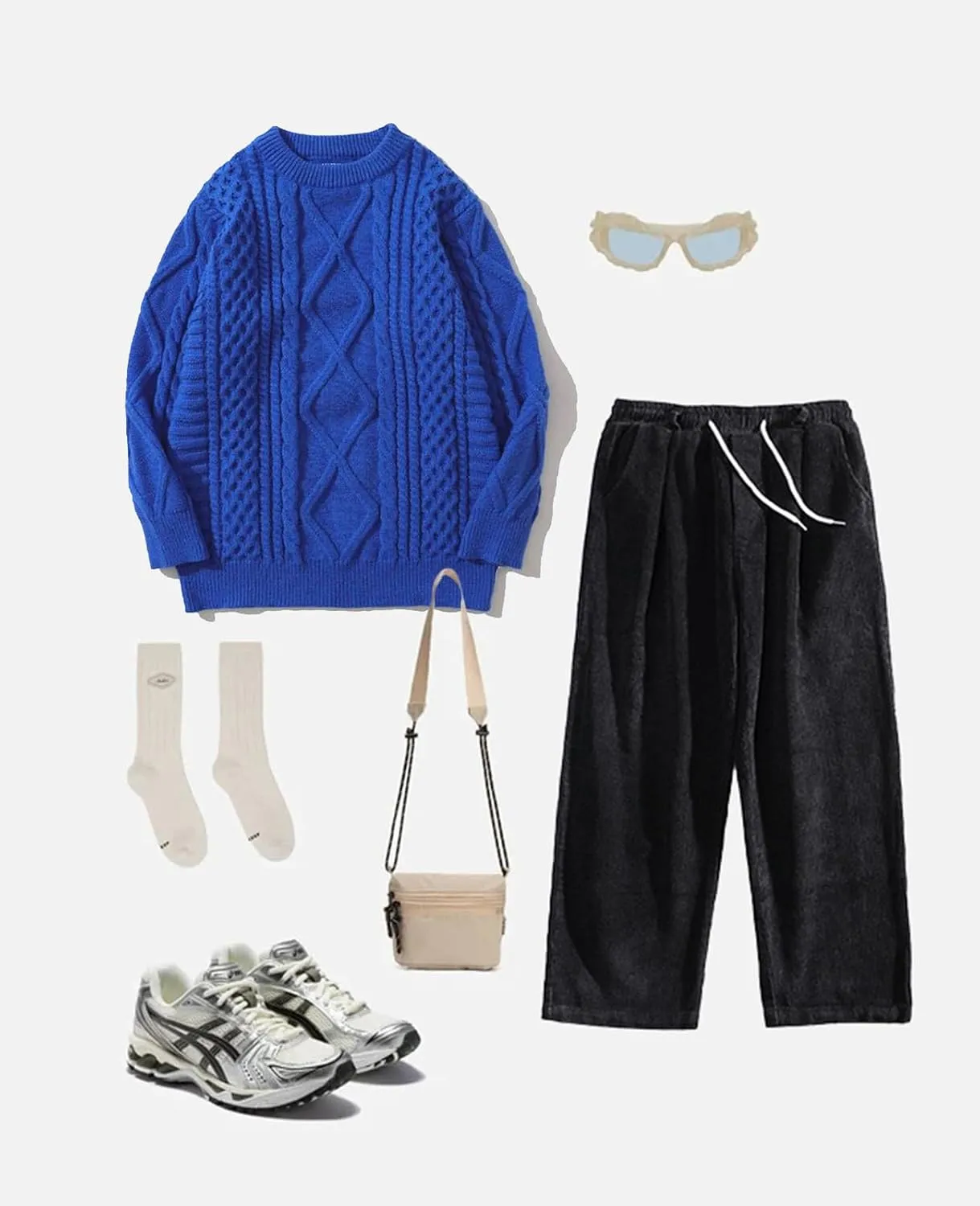 Aelfric Eden Oversized Knit Sweater Solid Vintage Pullover Sweater Unisex Woven Crewneck Knitted Tops