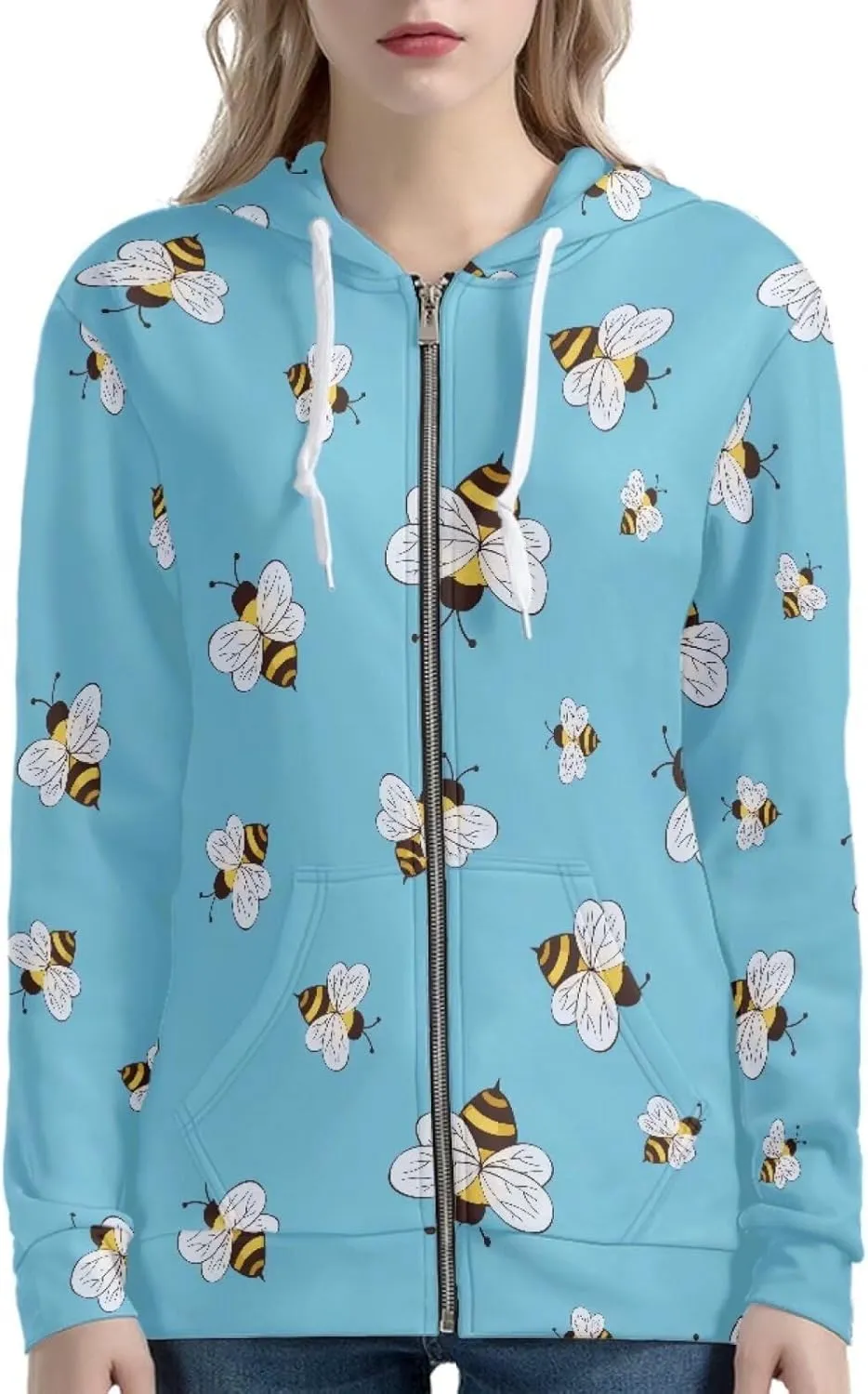 Agoviwo Cute Graphic Zip up Hoodie Women Thin Sweatshirt Tunic Y2k Hoodie Lightweight Workout Hoodie Tunic for Spring