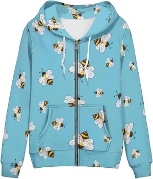 Agoviwo Cute Graphic Zip up Hoodie Women Thin Sweatshirt Tunic Y2k Hoodie Lightweight Workout Hoodie Tunic for Spring