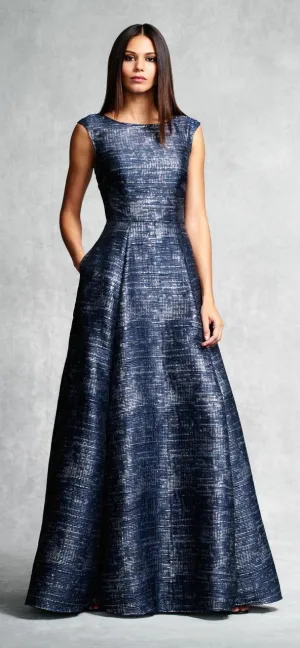 Aidan Mattox - 54473760 A Line Long Gown - 1 pc Navy in Size 2 Available