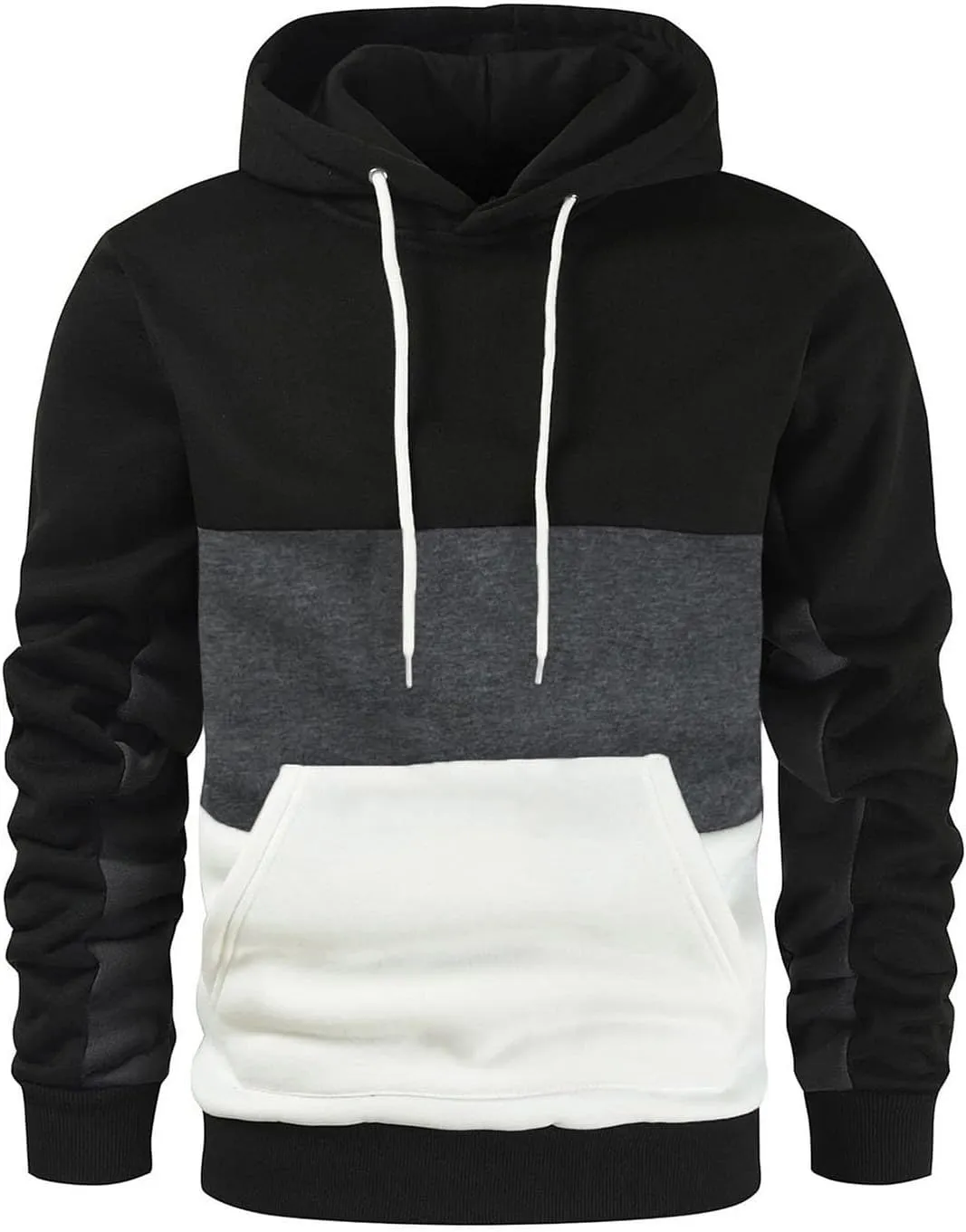 Basic Hoodies For Men Workout Casual Long Sleeve Jackets Fashion Color Block Sweatshirt Tops Zipper Hooded Blouses
