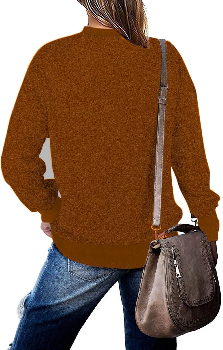 BEUFRI Oversized Sweatshirts for Women Crew Neck Long Sleeve Tunic Shirt Tops for Legging