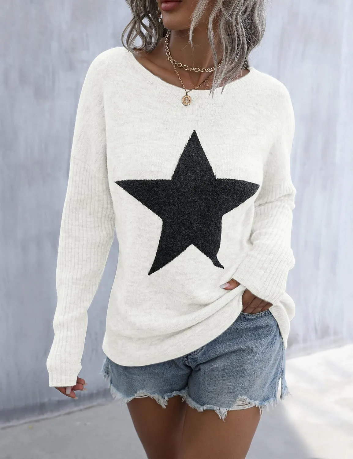 Blooming Jelly Women's Off The Shoulder Sweaters Cute Fall Tunic Tops Knitted Pullover Sweater