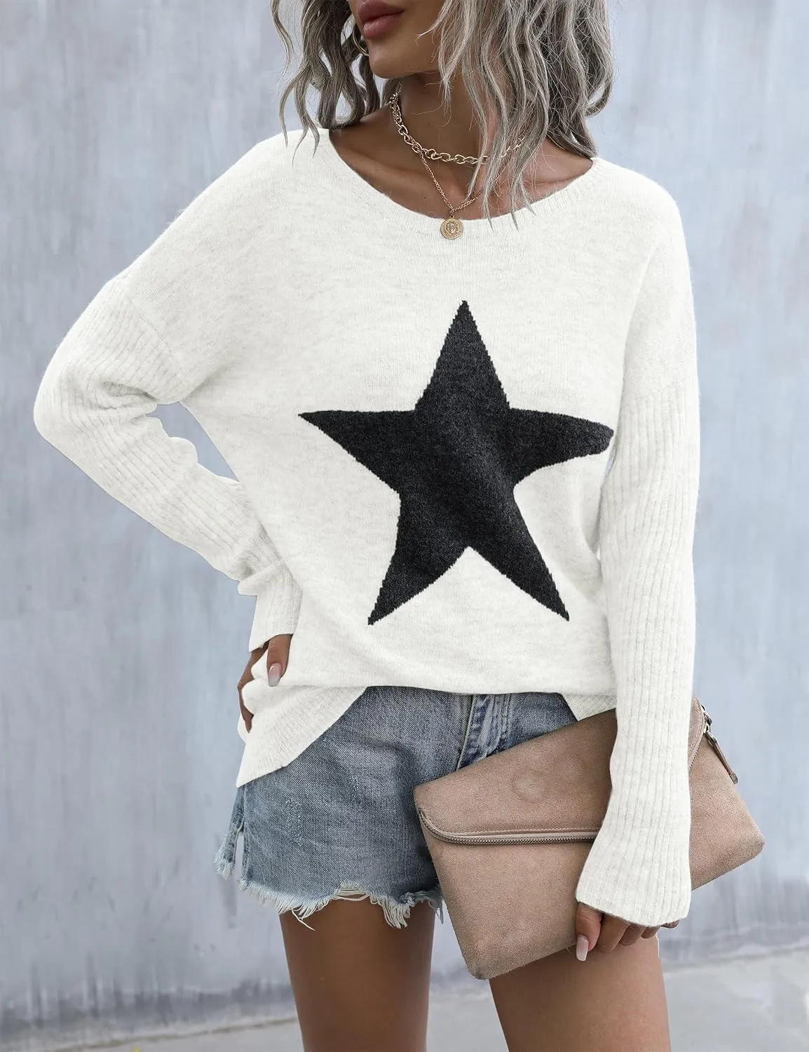Blooming Jelly Women's Off The Shoulder Sweaters Cute Fall Tunic Tops Knitted Pullover Sweater