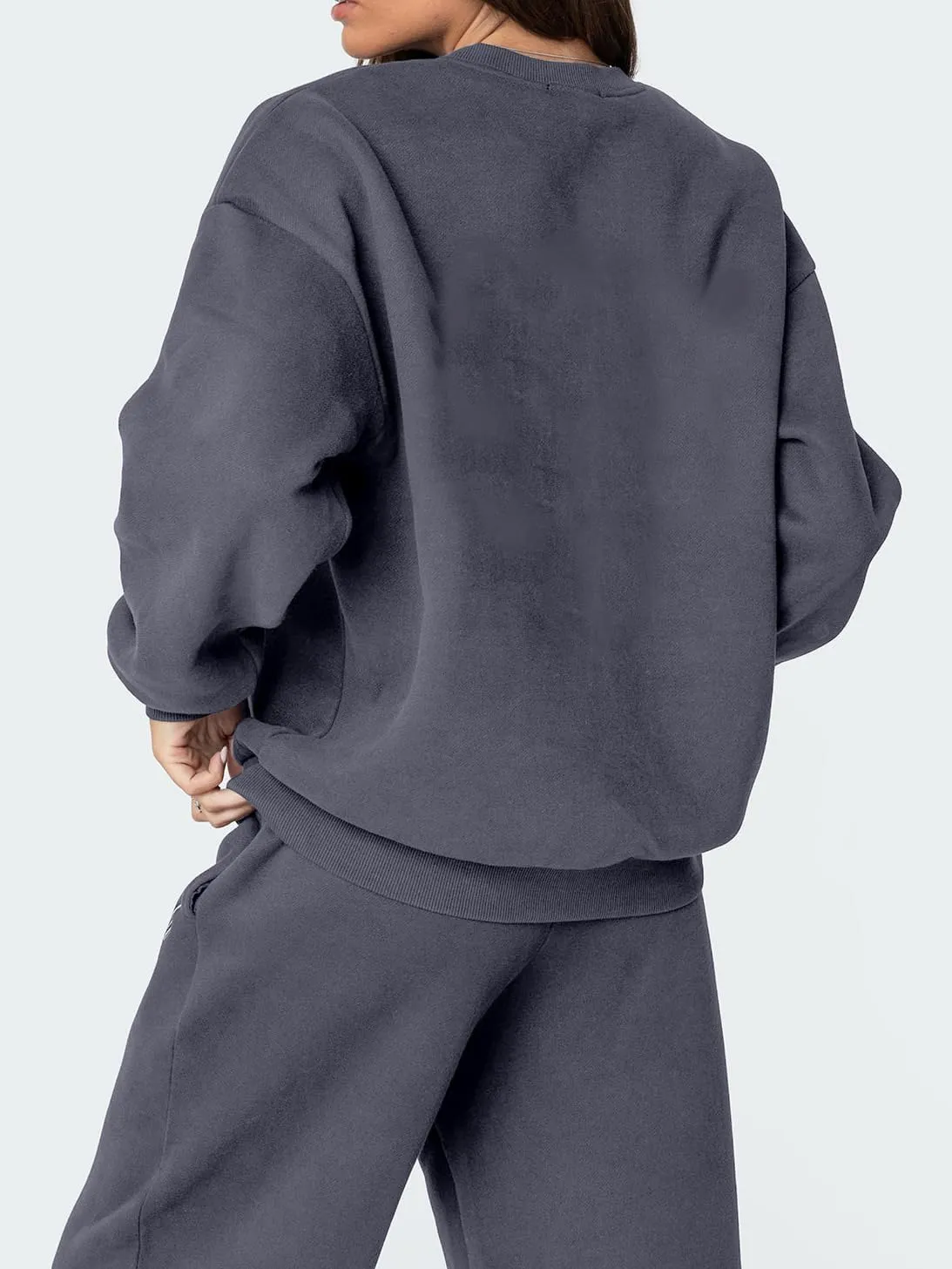 Bow Sweat Set for Women Sweatsuits 2 Piece Set Long Sleeve Oversized Hoodie Sweatpants Matching Tracksuit Preppy