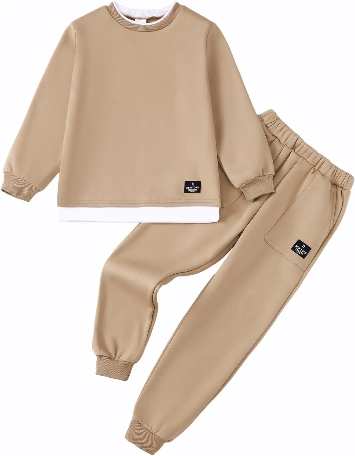 Boy Clothes Kids Boys Fall Winter Outfits Long Sleeve Fleece Hooded Tracksuit Sweatshirt Tops Jogging Sweatpants
