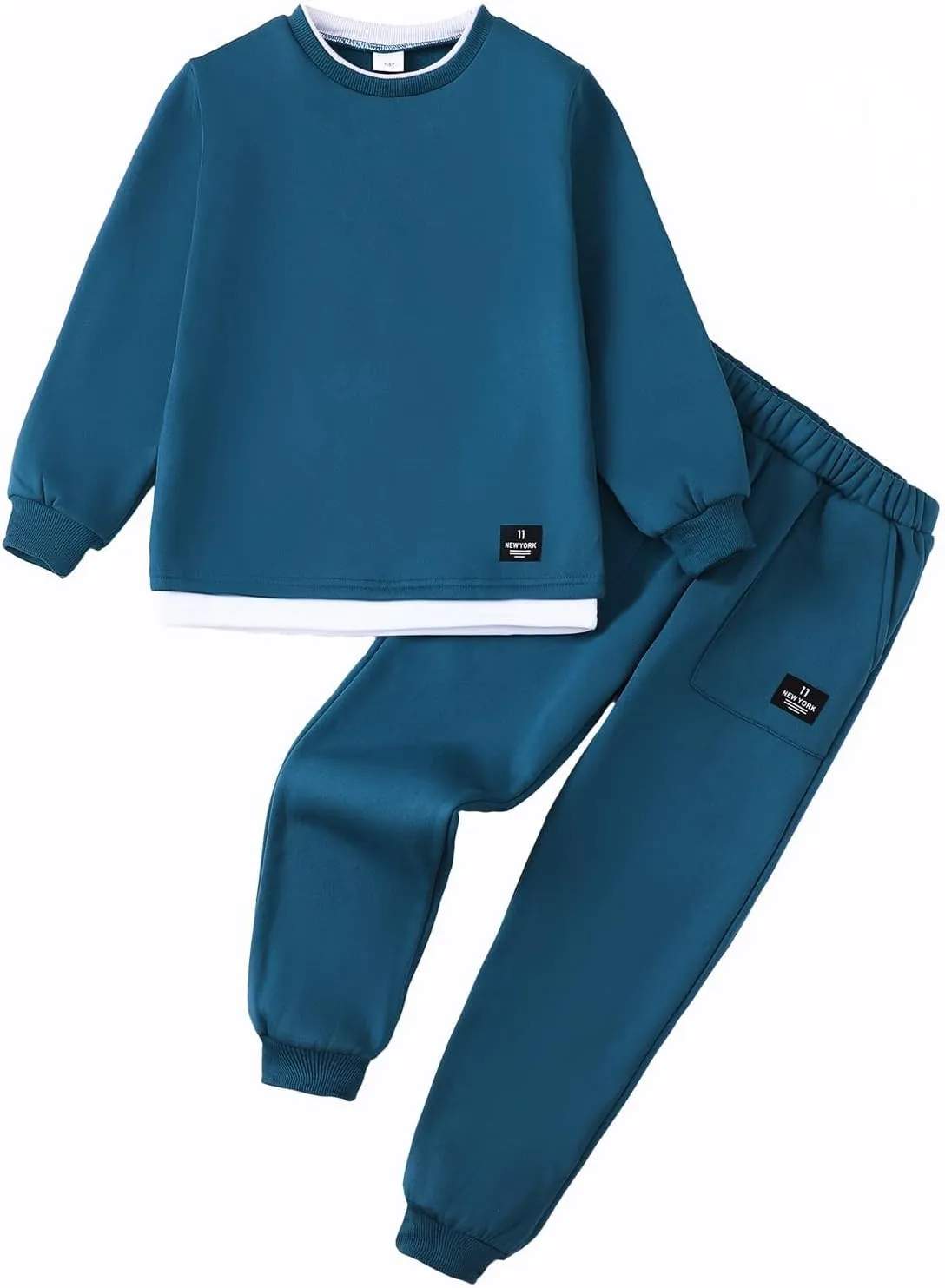 Boy Clothes Kids Boys Fall Winter Outfits Long Sleeve Fleece Hooded Tracksuit Sweatshirt Tops Jogging Sweatpants