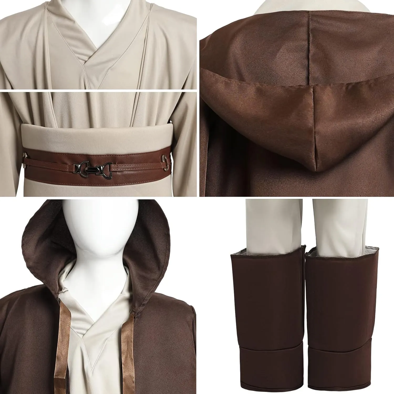 Boys Knight Costume Role Play Master Cloak Outfits Tunic Hooded Cape Uniform Robe Pants Belt 4 Pcs Set Halloween