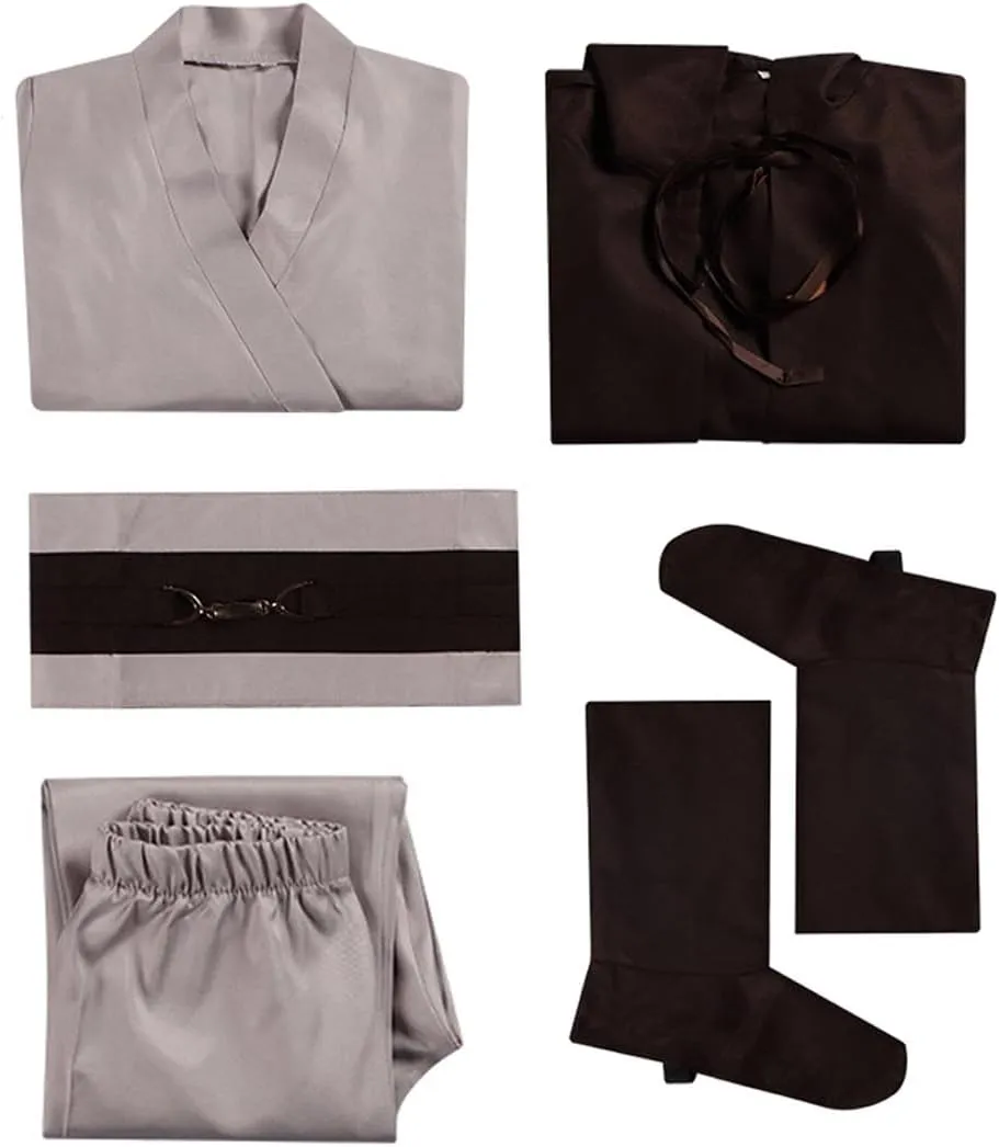 Boys Obi Wan Kenobi Cosplay Sith Costume Suit Knight Halloween Outfit Jedi Cloak Tunic Belt Full Set