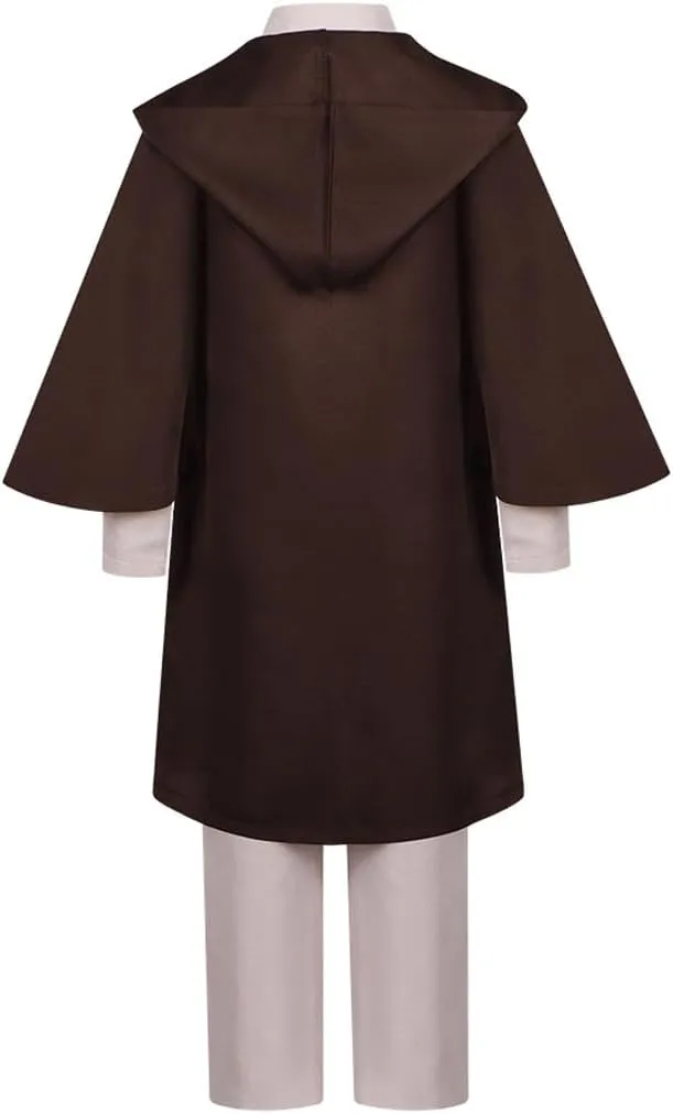 Boys Obi Wan Kenobi Cosplay Sith Costume Suit Knight Halloween Outfit Jedi Cloak Tunic Belt Full Set