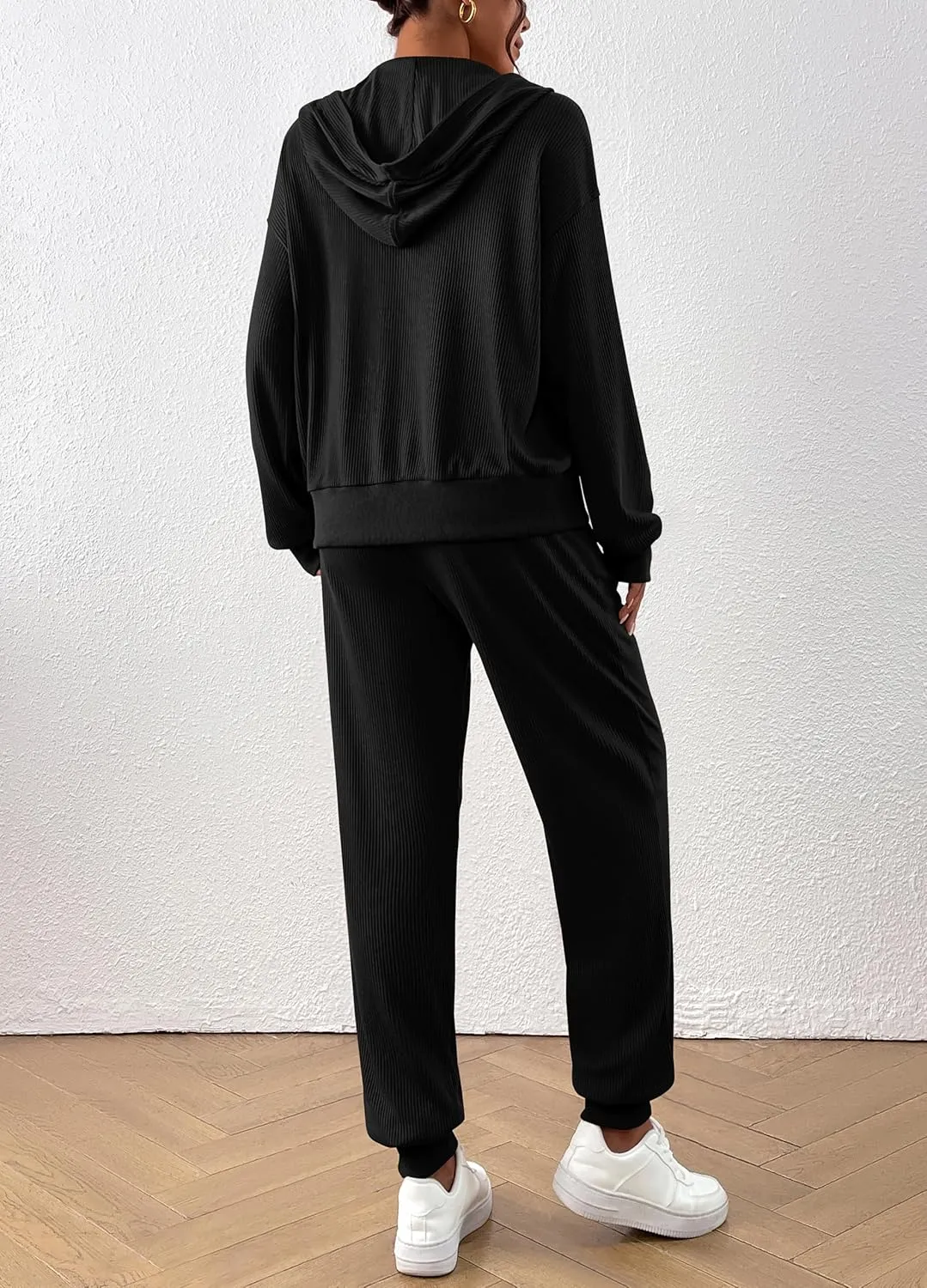 BTFBM Women 2 Piece Outfits 2025 Fall Sweatsuit Sets Zip Up Hoodie Sweatpants Tracksuit Lounge Matching Set