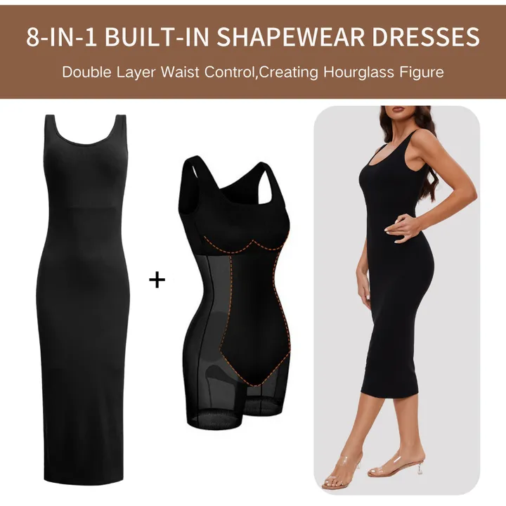 Built in Shapewear Bra Dresses-مدمج لتشكيل الجسم،