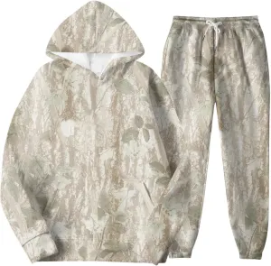 Camo Sweatsuits for Women Set 2 Piece Camo Hoodies Maple Leaf Print Hoodie Oversized Sweatshirt Sweatpants Outfits