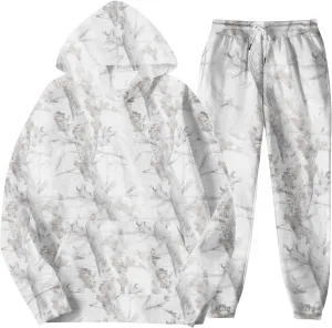 Camo Sweatsuits for Women Set 2 Piece Camo Hoodies Maple Leaf Print Hoodie Oversized Sweatshirt Sweatpants Outfits