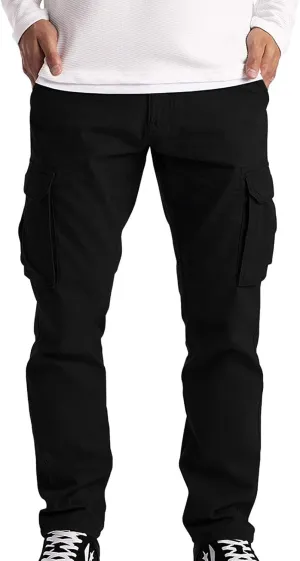 Cargo Pants for Men Relaxed Fit Men with Pockets Men's Basic Active Tapered Jogger Pants Regular and Big & Tall Sizes