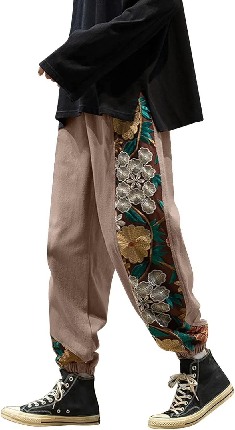 Cargo Pants for Men Relaxed Fit Mens Cargo Pants Elastic Waist Yoga Beach Pants Drawstring Yoga Beach Trousers Casual