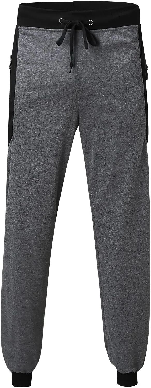 Cargo Pants for Men Relaxed Fit Workout Sports Running Pant Zipper Pockets Pants for Men with Zipper Casual Pockets