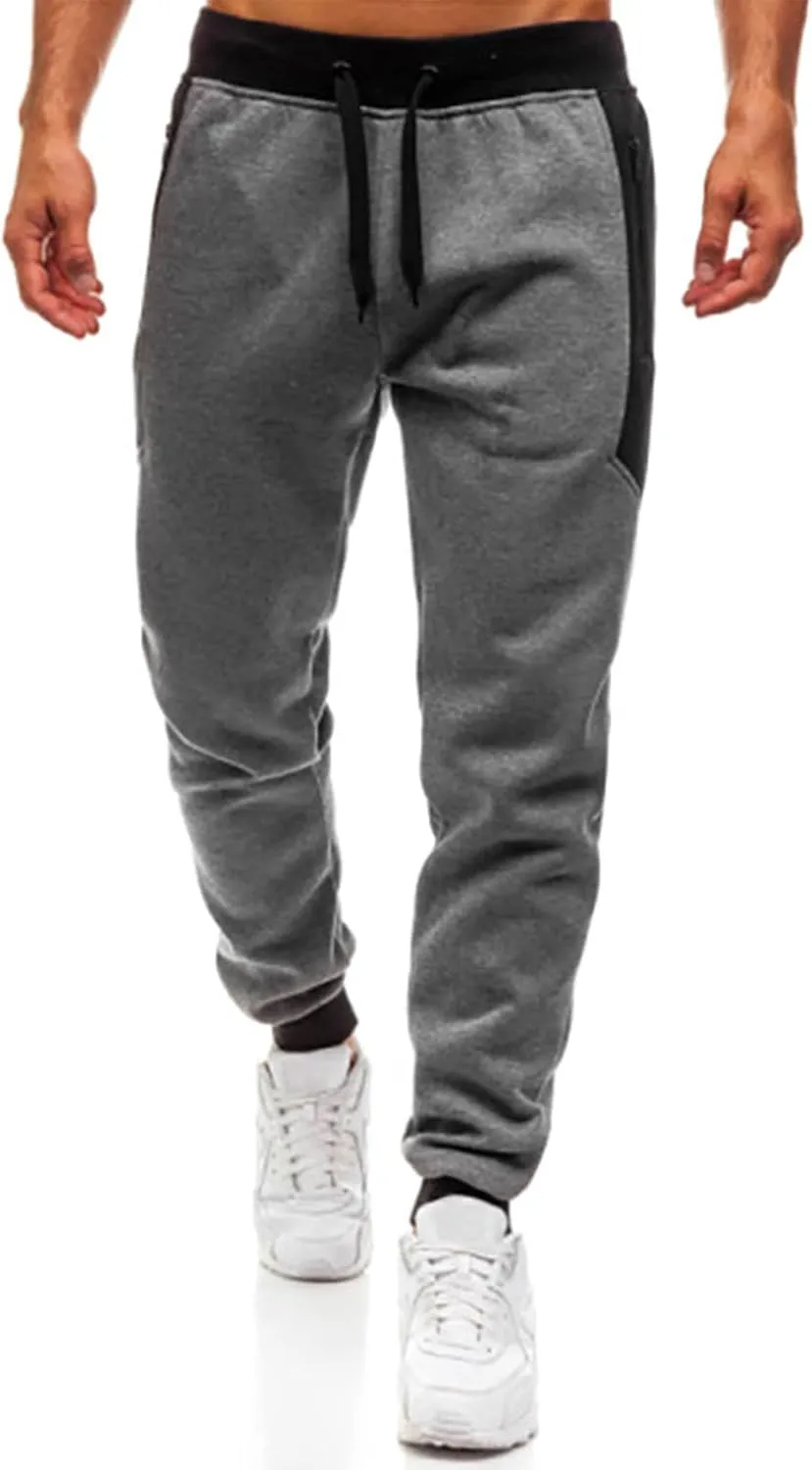 Cargo Pants for Men Relaxed Fit Workout Sports Running Pant Zipper Pockets Pants for Men with Zipper Casual Pockets