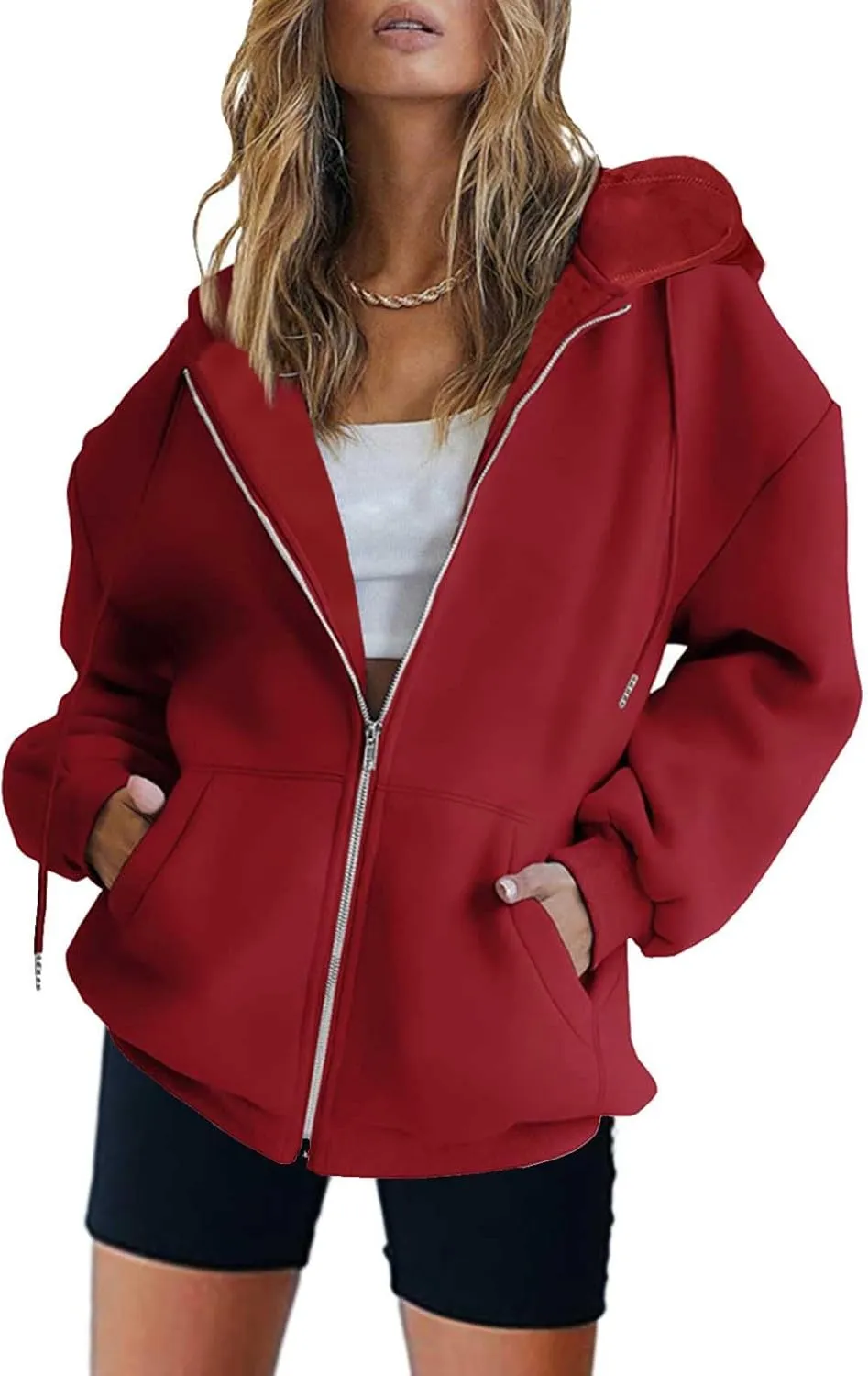 Ceboyel Women 2 Piece Lounge Set 2023 Full Zip Up Hoodies & Lounge Shorts Oversized Comfy Loungewear Sets Athletic Outfits