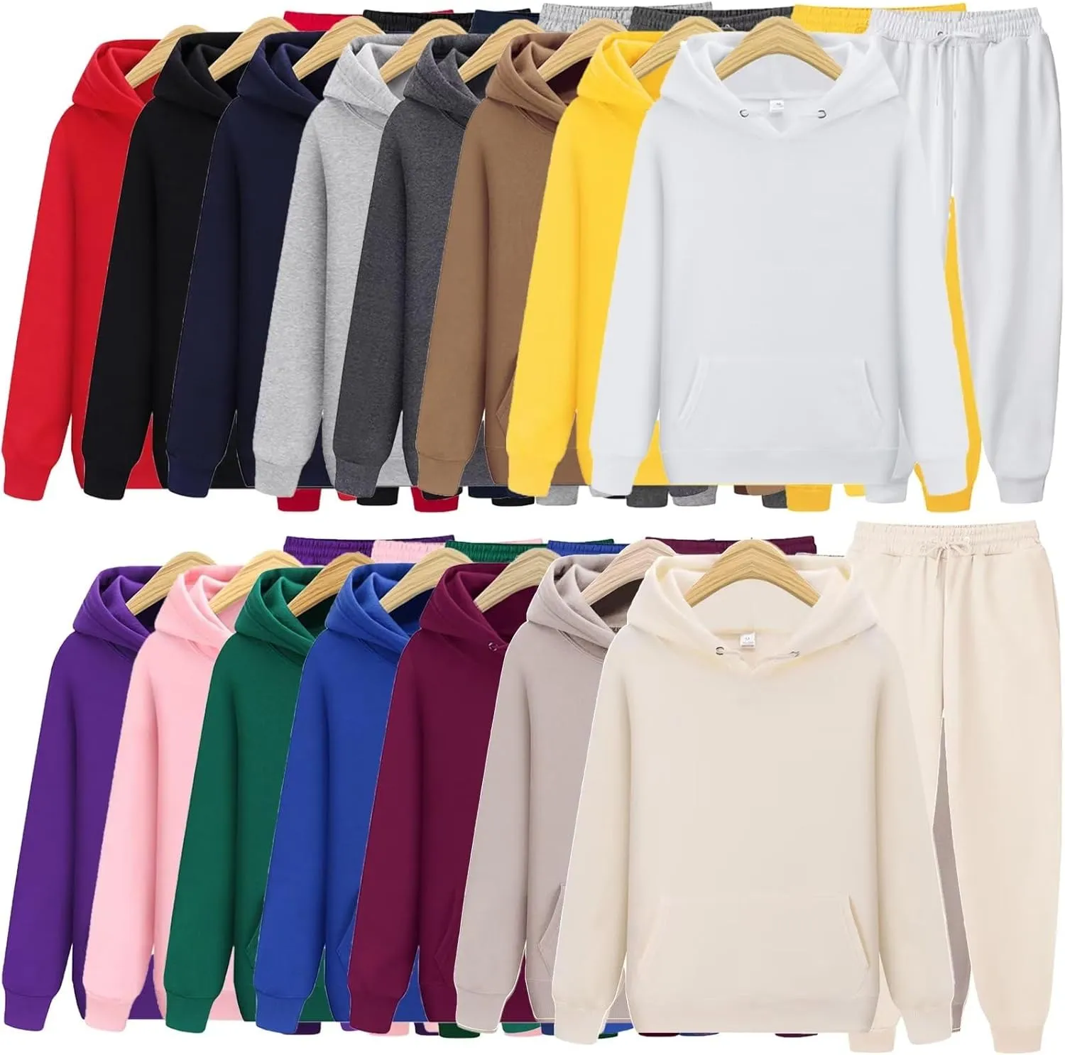 CHAIRAY Unisex Hoodies Tracksuit Sweatsuits for Women Set Mens 2 Piece Hooded Sweatshirts and Sweatpant Set Jogger Sweatsuits