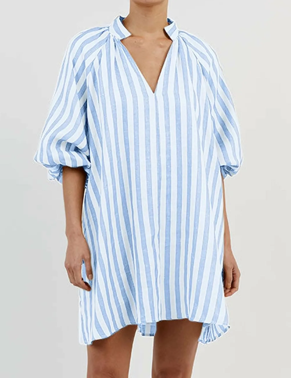 CHARTOU Women Summer Striped Beach Vacation Mini Dress 3/4 Sleeve Boho Chic Outfits Tunic Shift Dress