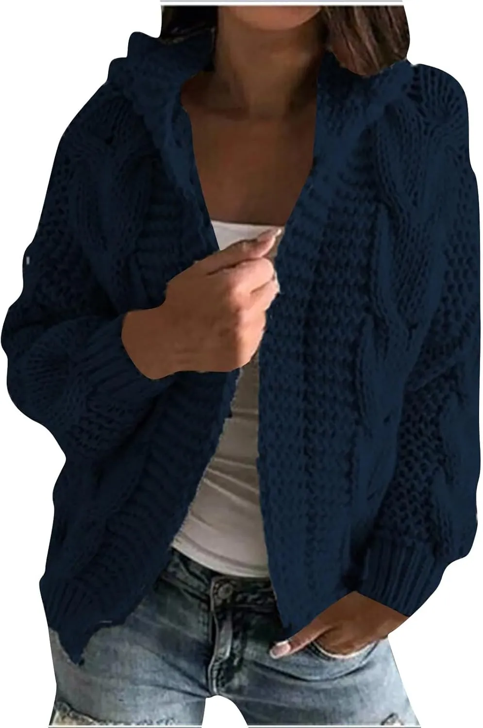 ChicCrate Womens Fashion Cardigan Sweater Soft Knit Open Front Casual Cardigan 2025 Fall Jackets Outfits Winter Clothes