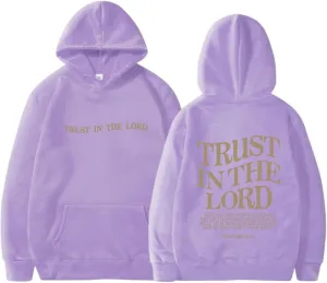 Christian Hoodies for Women Trust in The Lord Bible Verse Graphic Oversized Sweatshirts Casual Long Sleeve Hooded Pullover