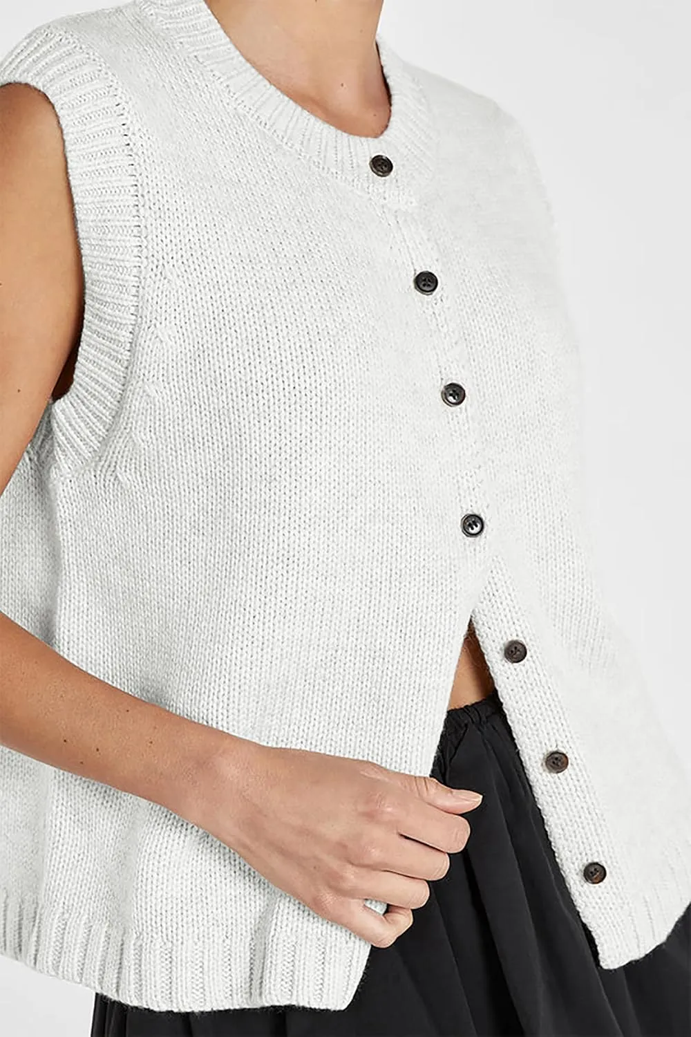 Cioatin Women Summer Knit Sweater Vest 2024 Sleeveless Button Down Loose Cardigan Tank Shirt Top Going Out Outfits Teen