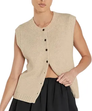 Cioatin Women Summer Knit Sweater Vest 2024 Sleeveless Button Down Loose Cardigan Tank Shirt Top Going Out Outfits Teen