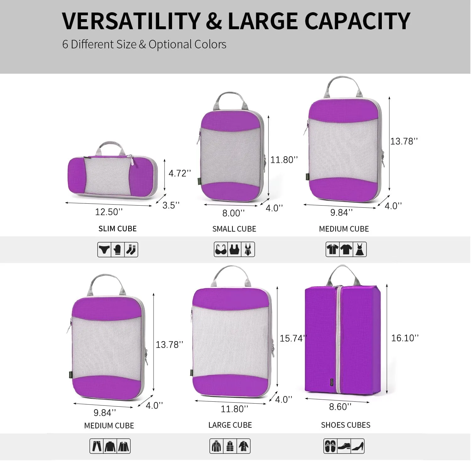 Compression Packing Cubes for Suitcases/Carry On Luggage 4 Set/6 Set Ultralight Organizer Bag Set For Travel Expandable Suitcase Organizer Bags Travel Packing Cubes