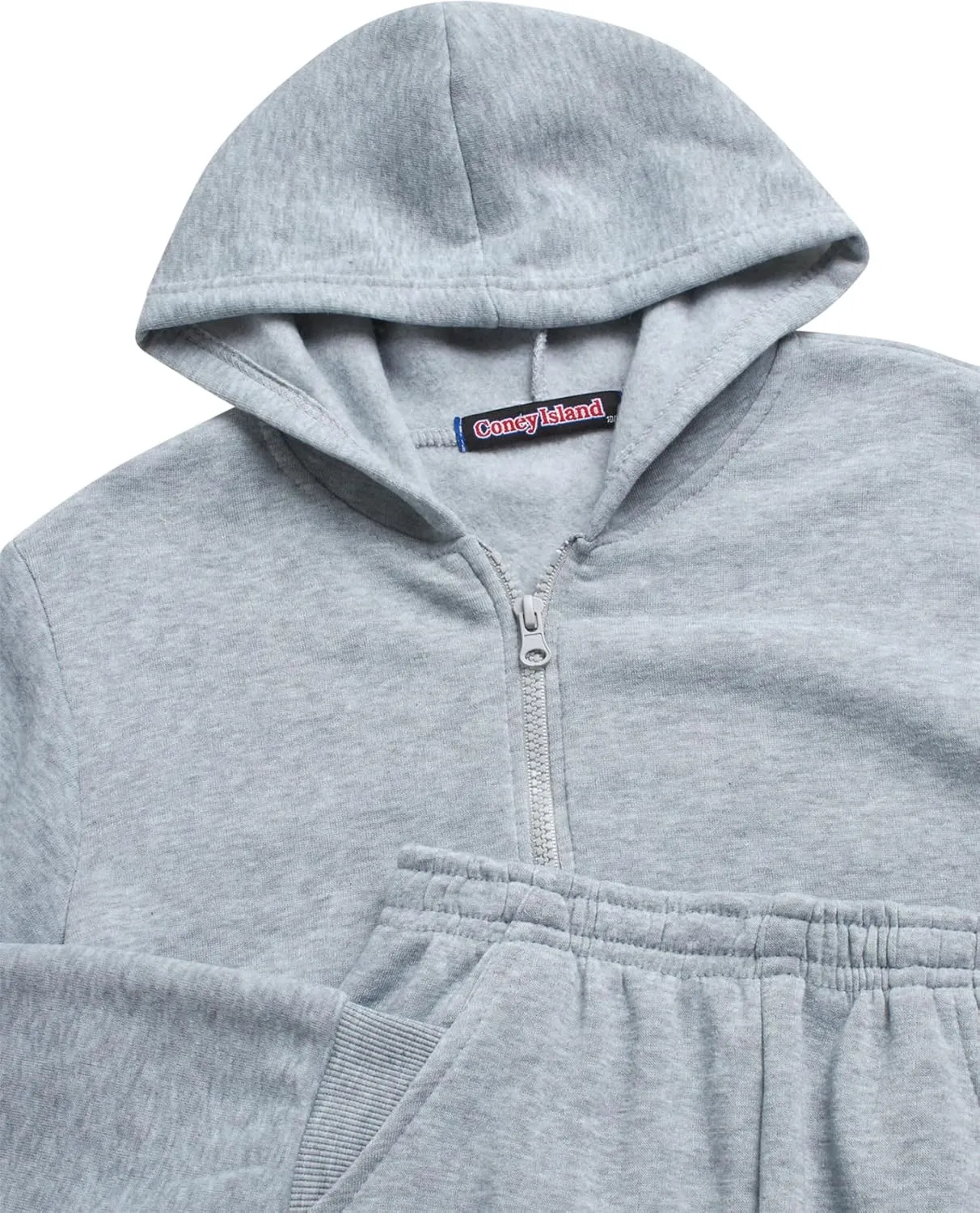 Coney Island Boys Active Tracksuit Set - 2 Piece Fleece Zip Up Hoodie Sweatshirt and Jogger Sweatpants for Boys (Sizes: 5-16)