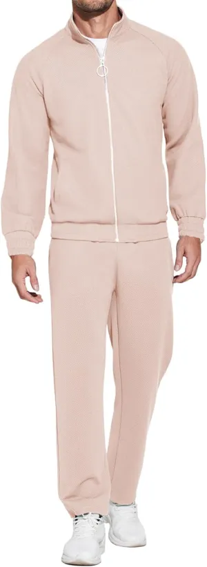 COOFANDY Mens 2 Piece Tracksuit Casual Sweatsuits Full Zip Track Suits Jogging Athletic Suit Sets