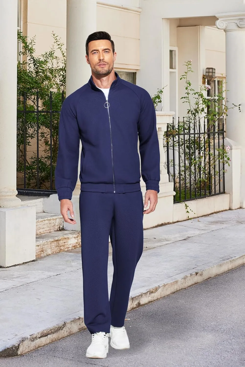 COOFANDY Mens 2 Piece Tracksuit Casual Sweatsuits Full Zip Track Suits Jogging Athletic Suit Sets