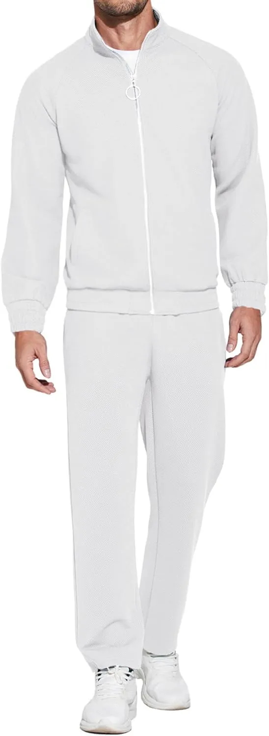 COOFANDY Mens 2 Piece Tracksuit Casual Sweatsuits Full Zip Track Suits Jogging Athletic Suit Sets