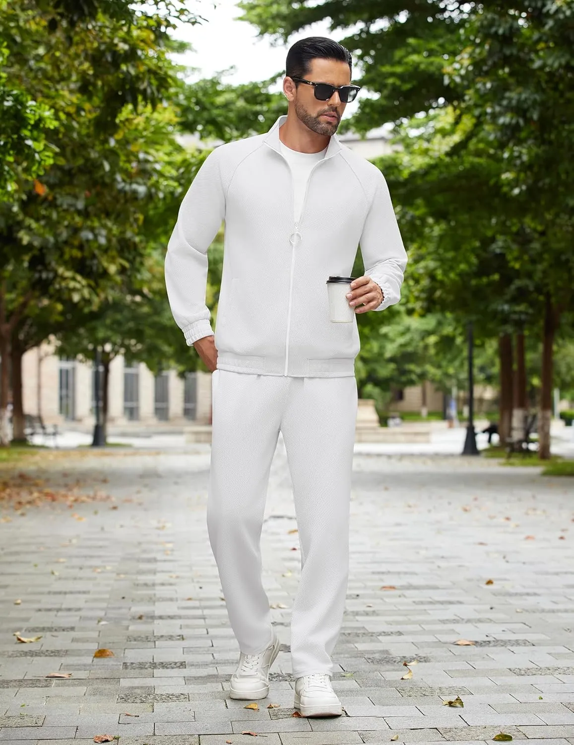 COOFANDY Mens 2 Piece Tracksuit Casual Sweatsuits Full Zip Track Suits Jogging Athletic Suit Sets
