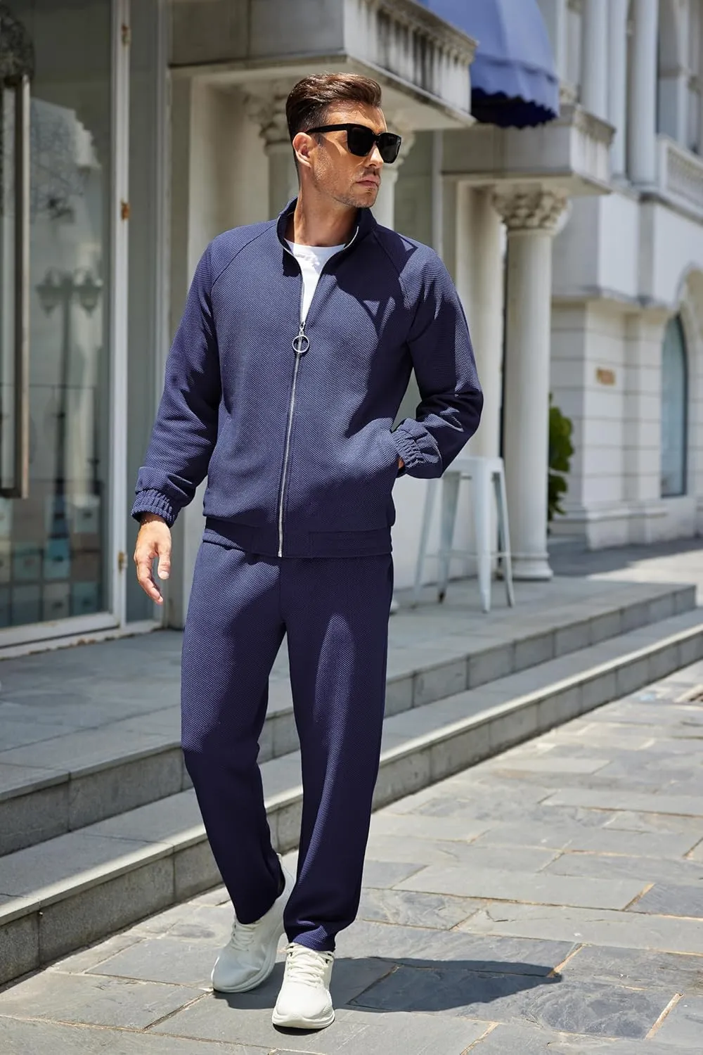 COOFANDY Mens 2 Piece Tracksuit Casual Sweatsuits Full Zip Track Suits Jogging Athletic Suit Sets