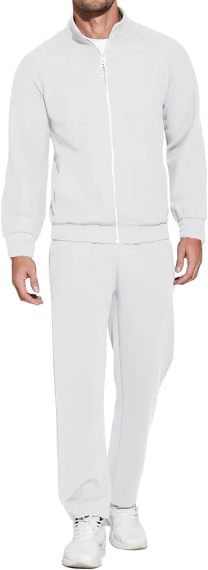 COOFANDY Mens 2 Piece Tracksuit Casual Sweatsuits Full Zip Track Suits Jogging Athletic Suit Sets