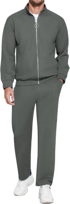 COOFANDY Mens 2 Piece Tracksuit Casual Sweatsuits Full Zip Track Suits Jogging Athletic Suit Sets