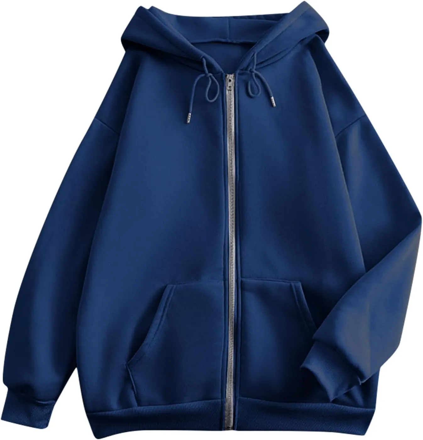 COTECRAM Women Zip Up Y2K Hoodie Fall Oversized Sweatshirts Casual Long Sleeve Drawstring Hooded Jacket 2024 Clothes