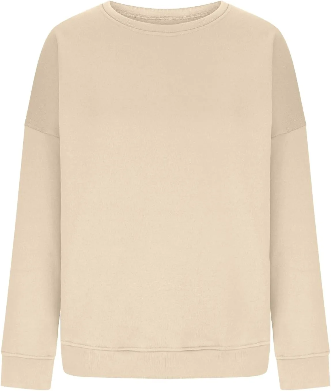 Crew Neck Sweatshirts for Women Casual Oversized Pullover Tops Loose Fit Solid Color Long Sleeve Fall Outfits 2023