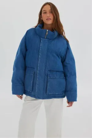 Denim Puffer Denim Blue